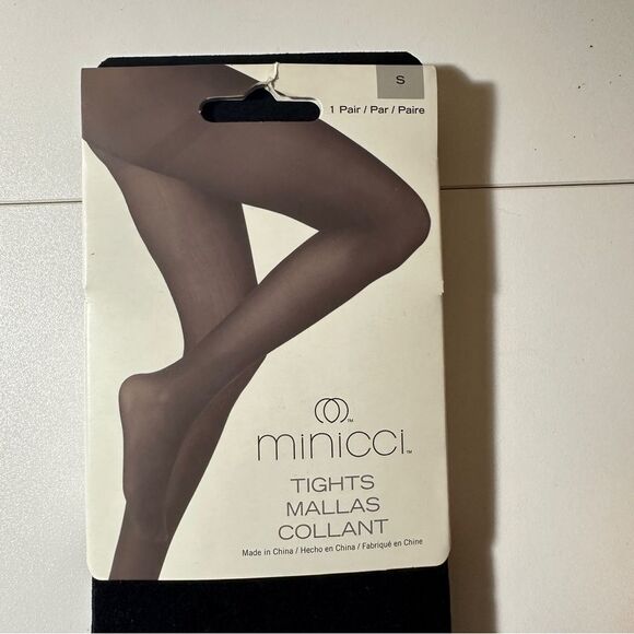 Minicci Tights Black Size Small Black 87% Nylon 13% Spandex Women - Picture 3 of 6